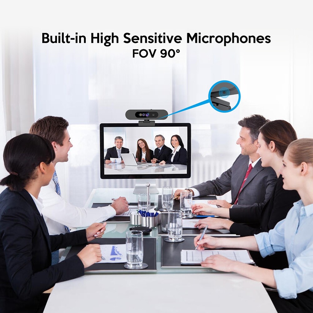 TOALLIN 1080P HD USB Webcam Windows Hello Compatible with Wide-Angle View