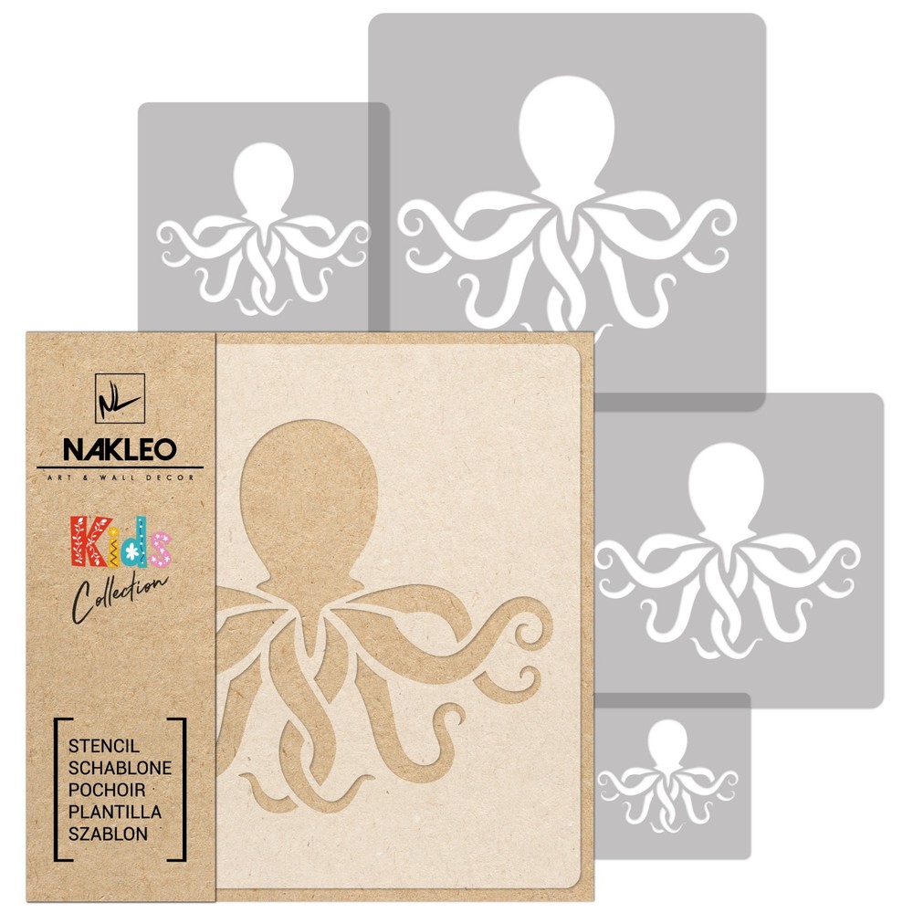 KIDS Reusable Plastic Stencils (5 pcs) // OCTOPUS
