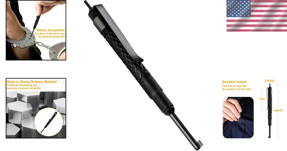 Quick-Access Oversize Handcuff Key - Textured Grip, 4" Durable Tactical Tool