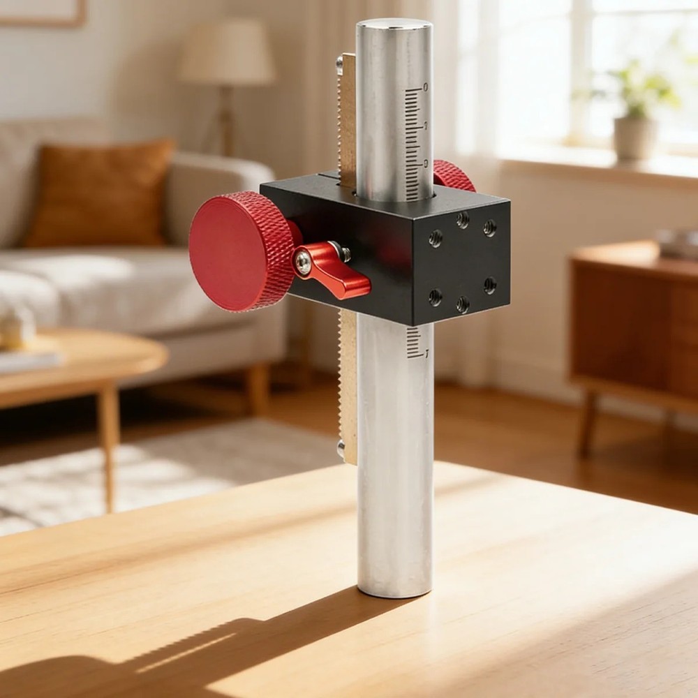 Precision Rack & Pinion Woodworking Positioner, Adjustable Height Marking Gauge,