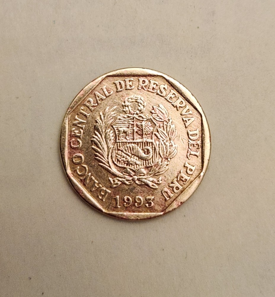 Peru coin, 20 Centimos, 1993