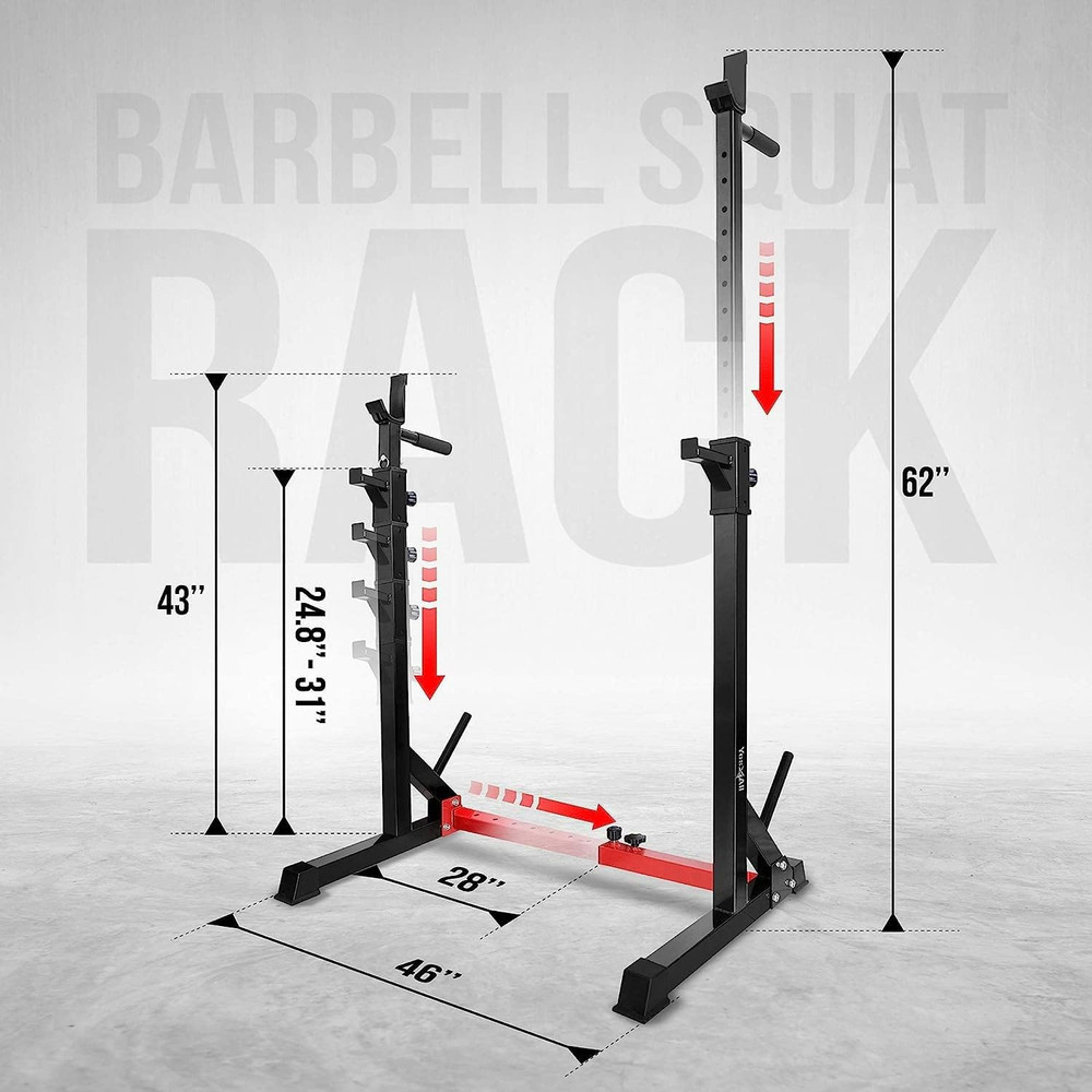 Squat Rack for Home Gym, Adjustable Barbell Stand Rack, Multi-Function Weight Li