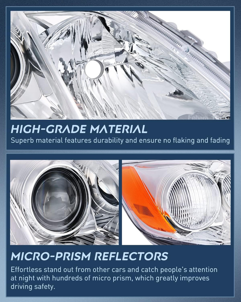 Headlight Assembly Compatible with 2007 2008 2009 Toyota Camry Headlamps Replace