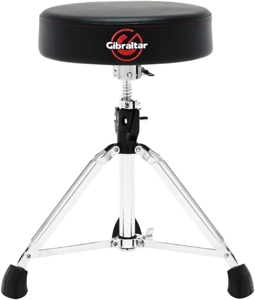 Drum Throne with Adjustable Height, round Seat, Double-Braced Stool, Comfortable