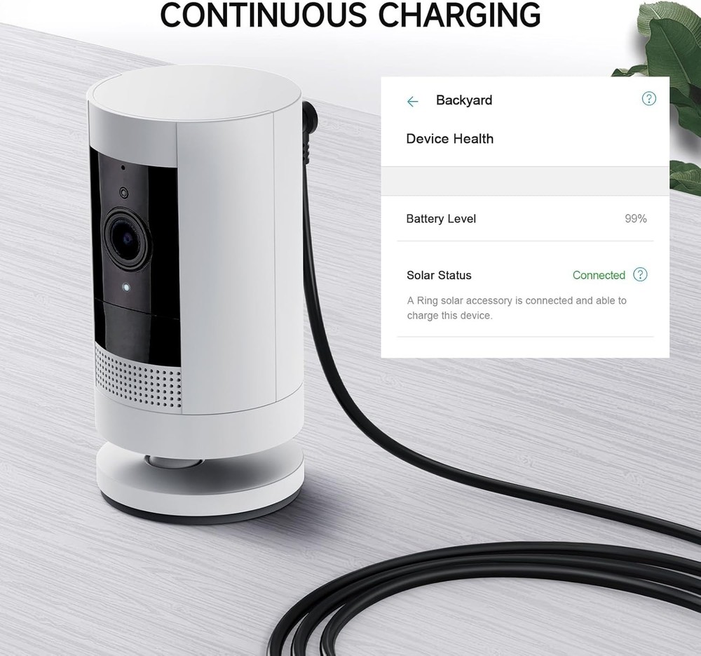 5m Weatherproof Charging Cable for Ring Camera - Hassle-Free Power Solution