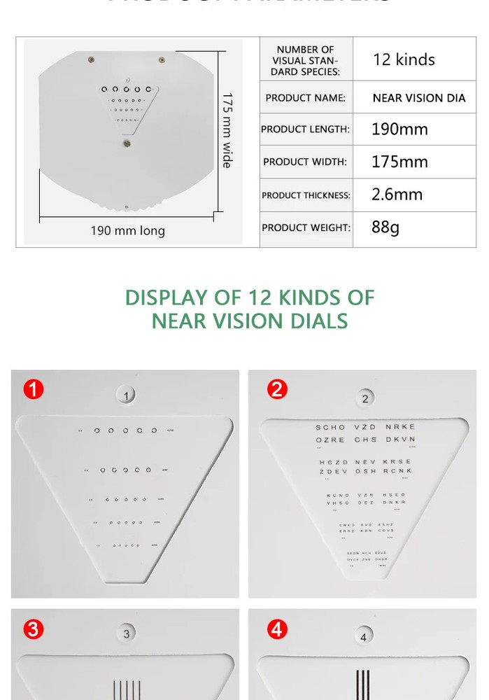 Optometry Phoropter Lock Clip Near Vision and Far Chart Comprehensive Dial