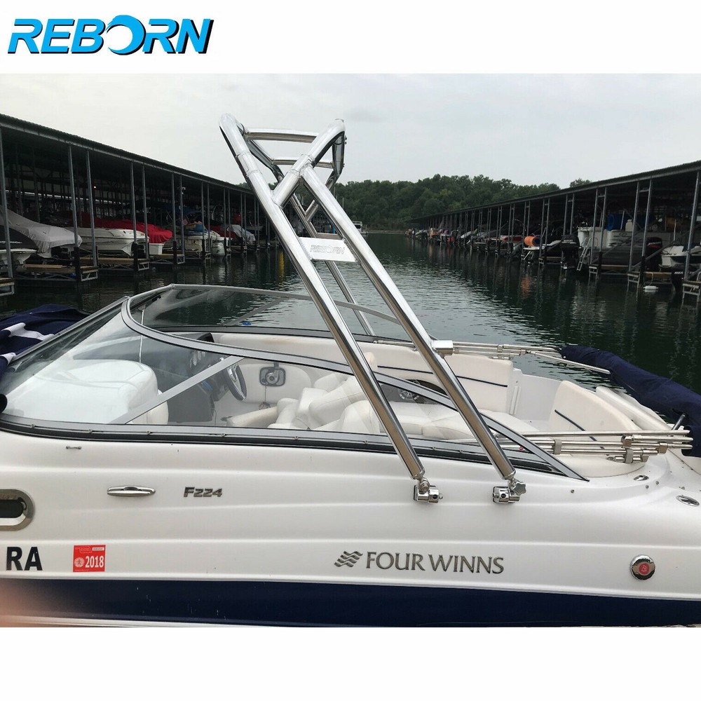 Reborn Launch Forward-facing Wakeboard Tower Polished Fast Install & Fold Down