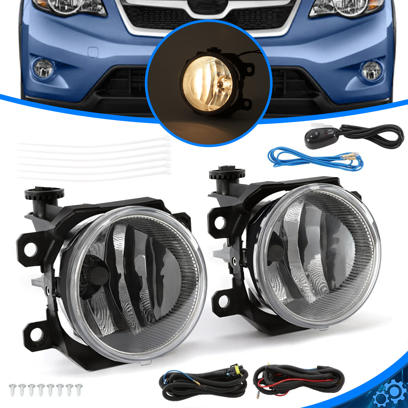 For 2017 18-23 Subaru Crosstrek/Impreza/Forester Bumper Fog Light Lamps Pair set