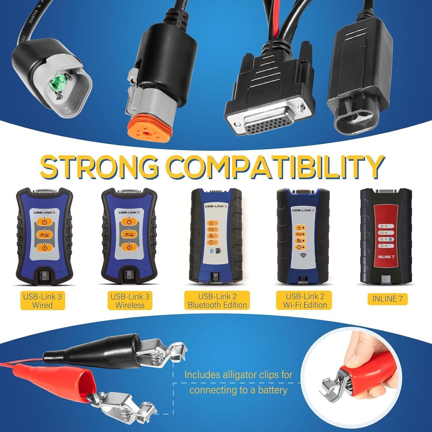 MPS-493033 Diagnostic Adapter Cable for Cummins 3-Pin Deutsch USB-Link 2 Link 3