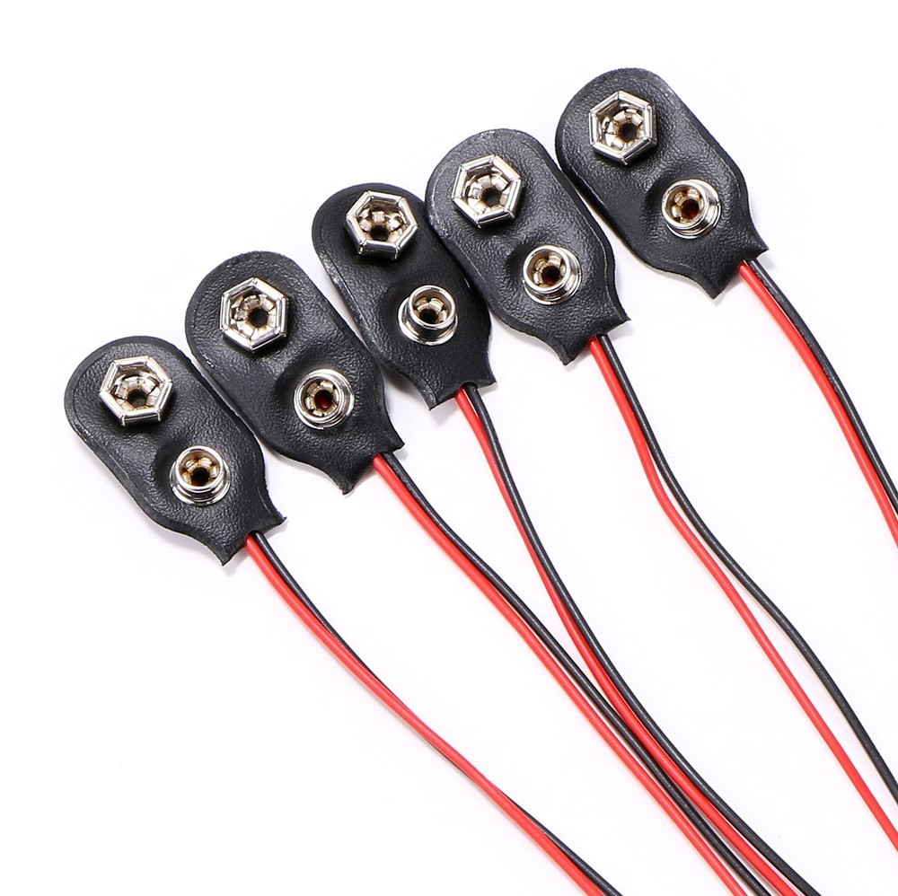 Yoodelife 9V Battery Clip Connector, 9 Volt Long Cable Connection Soft Shell...