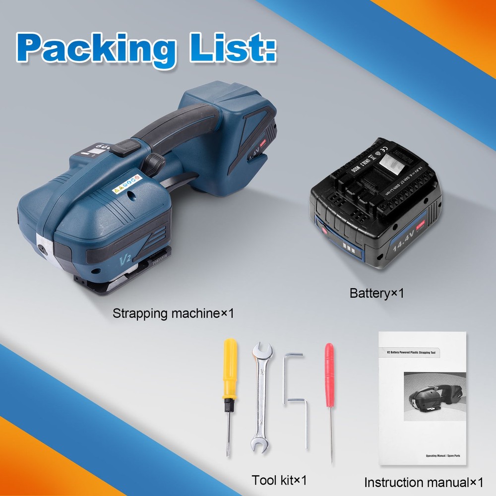 Automatic Electric Strapping Machine Tool for PP/PET 0.52"-0.63" Straps