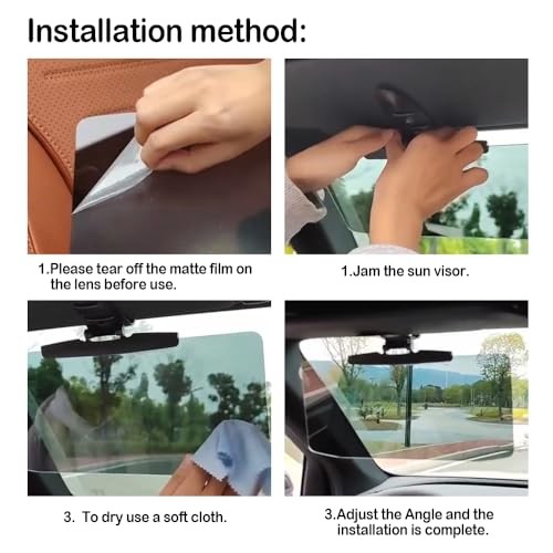 2Pcs Car Visor(Upgraded Version to Block Harmful UV Rays) Adjustable Angle,
