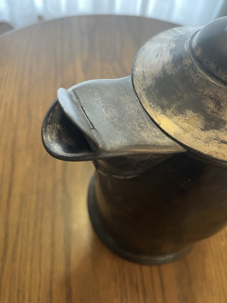 Silver Plate Enamel Lined Victorian Water Pot Pitcher 1868 Grape Vine