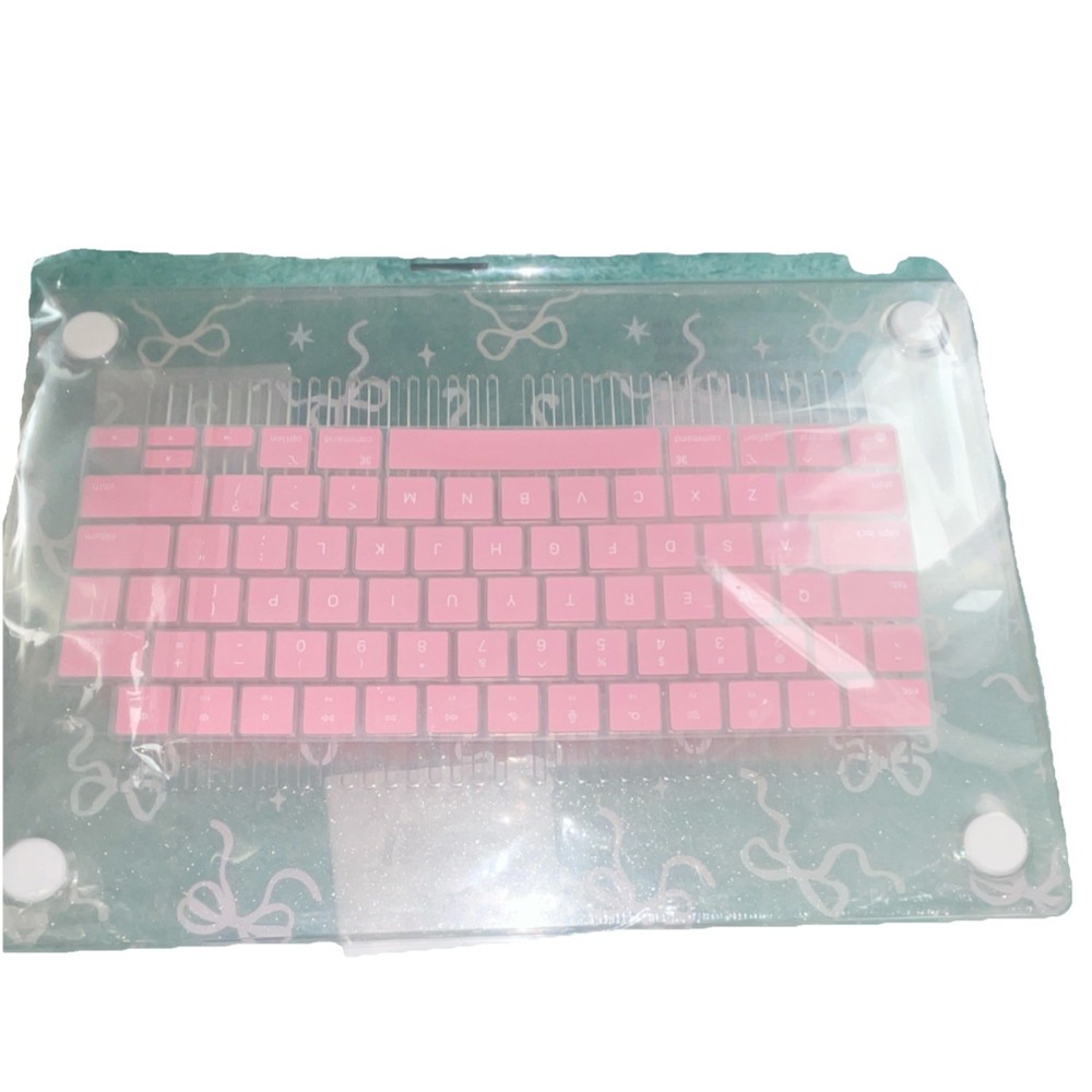 Pink Laptop Keyboard Protector Cover with Decorative Pattern