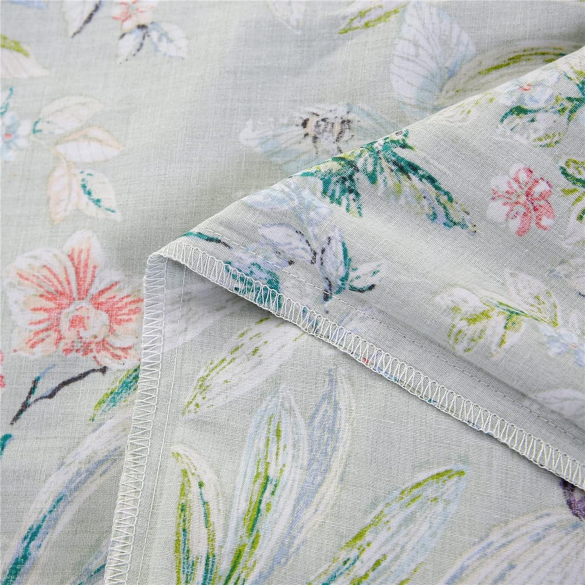 100% Cotton Pillowcases Set of 2 King Size Floral Printed Butterfly Pillow Cases