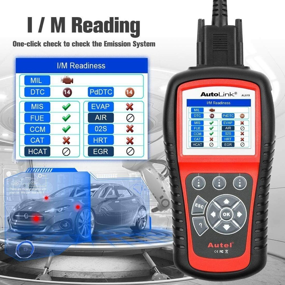 Autel AL619 OBD2 CAN ABS SRS Code Reader Scanner Auto Car Diagnostic Tool
