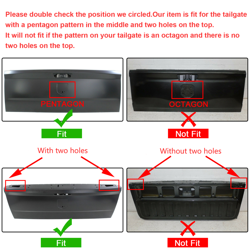HECASA For 2009-2021 Dodge Ram 1500 2500 3500 Truck Tailgate Spoiler Cover