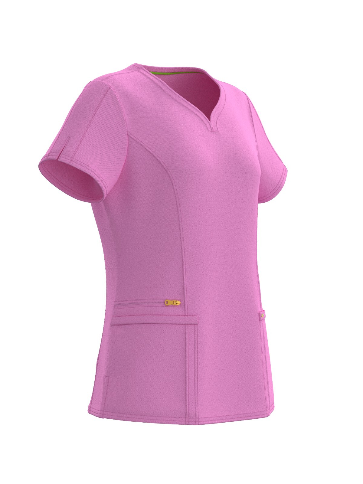 Women's 4 Way STRETCH Sweat Heart Neck Top with Zipper Cargo Scrub Pants