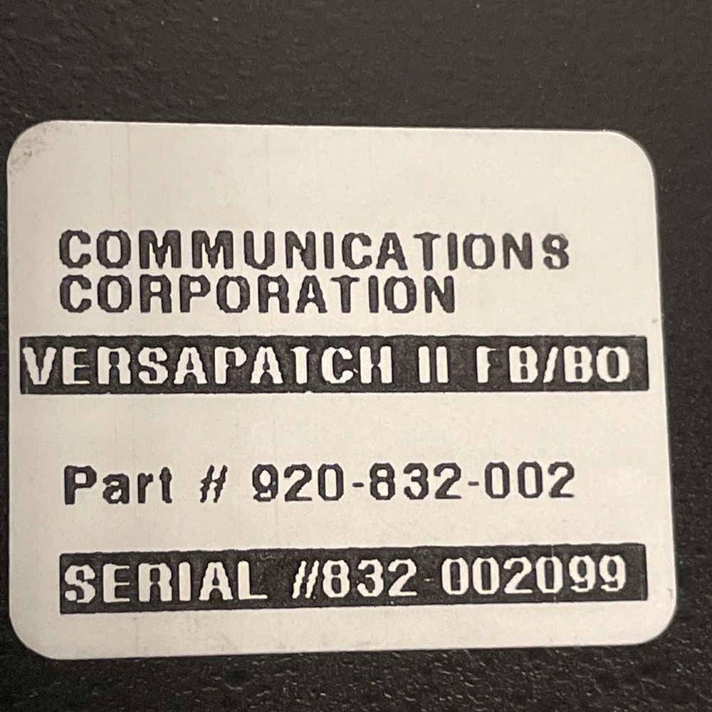 24x2 Audio Patch Bay Panel Rack Mount - COMMUNICATIONS CORPORATION - VERSAPATCH