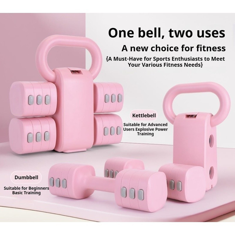 Adjustable 4-in-1 Kettlebell Strength Training Home Gym Compact Weight System US