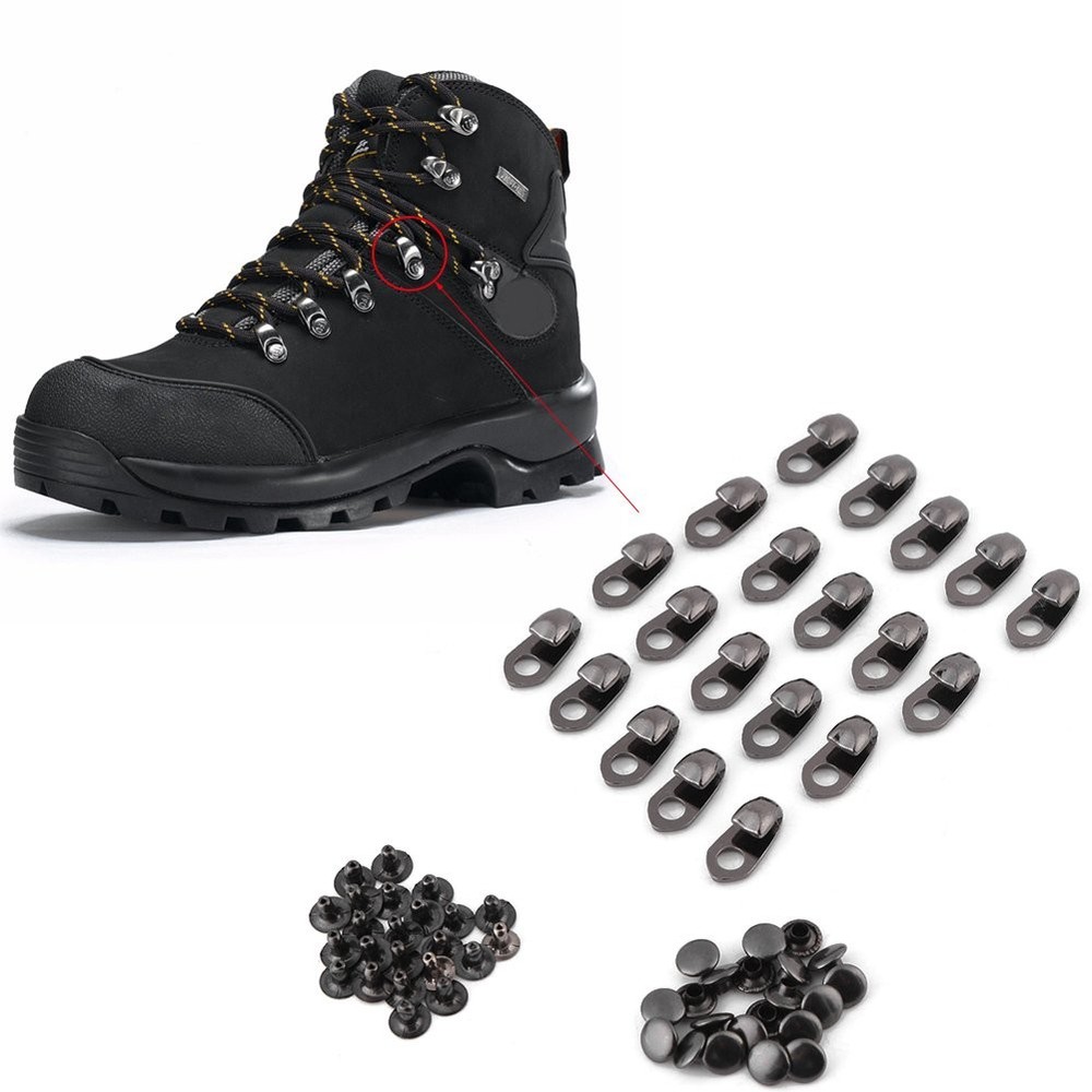 20 Pack Boot Lace Hooks Repair Kit with Rivets