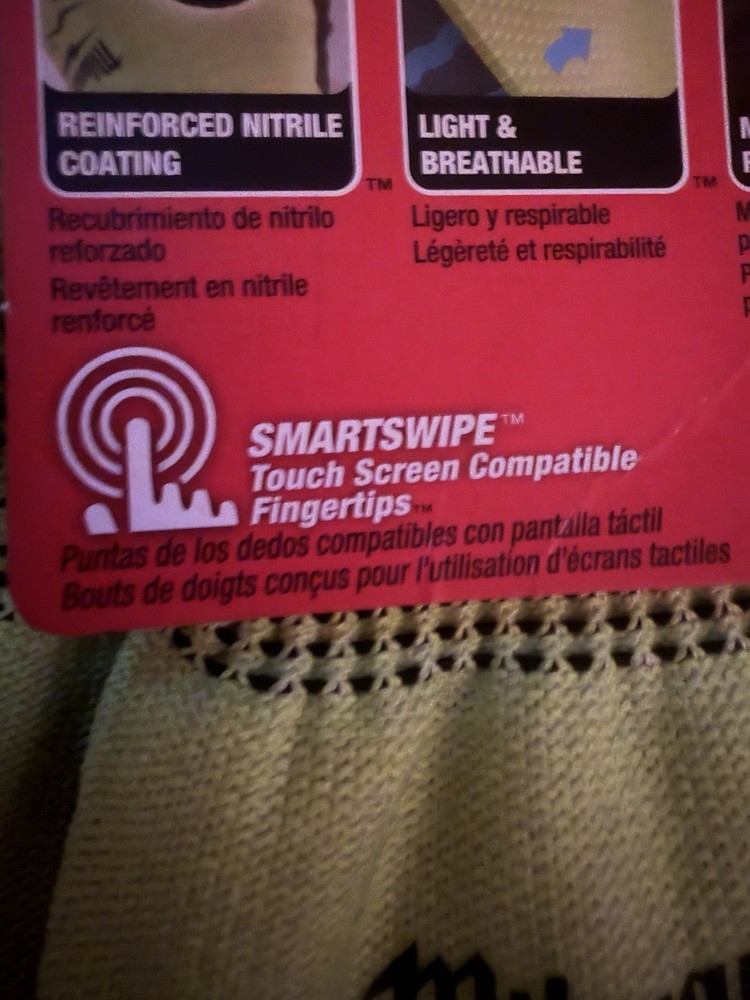 Milwaukee Touch Screen Gloves High Vis-Cut Level 5-Polyurethane-Size 9”L