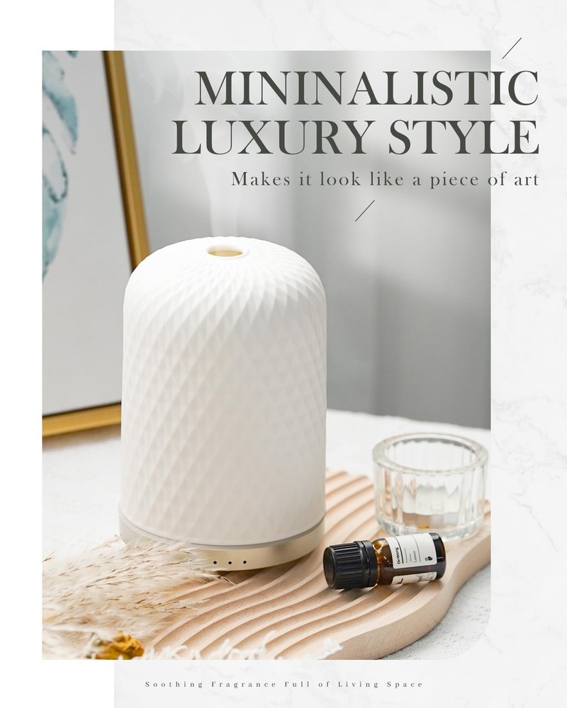 Essential Oil Diffuser,110ML Diffusers for Essential Oils Large Room, Ceramic...