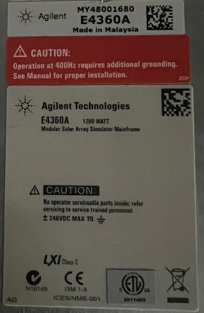 Agilent E4367A Configured E4360A SAS Mainframe with two E4361A Modules