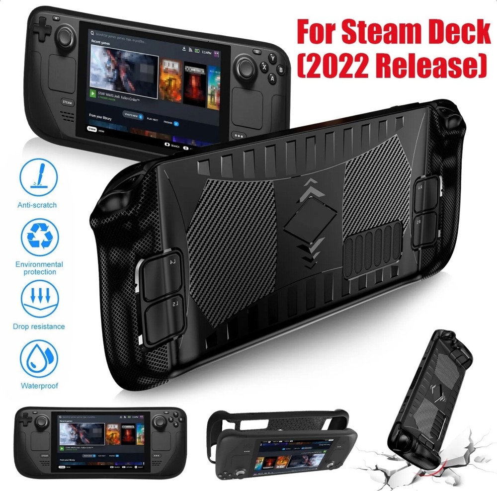 Protective Case Soft TPU Grip Cover For Steam Deck Console Shockproof Skin Shell