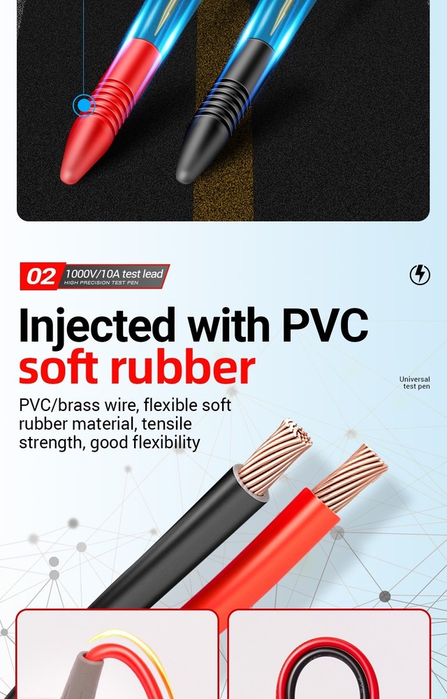 Universal 10A 1000v Digital Multimeter Test Leads Probe Pen Volt Meter Cable UK
