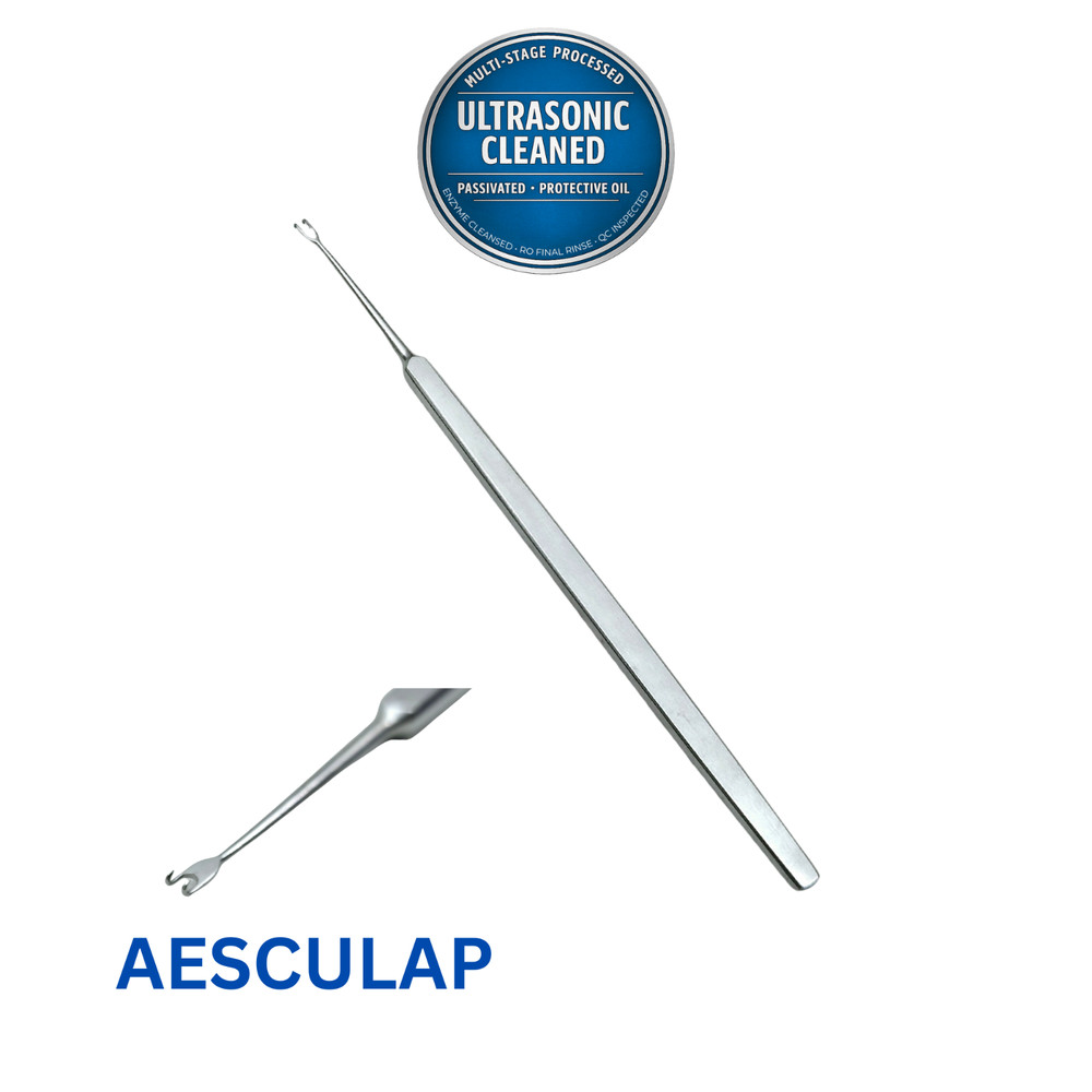 AESCULAP OA334R Wound Retractor Guthrie Hand, 2-Pronged, Sharp, 5"