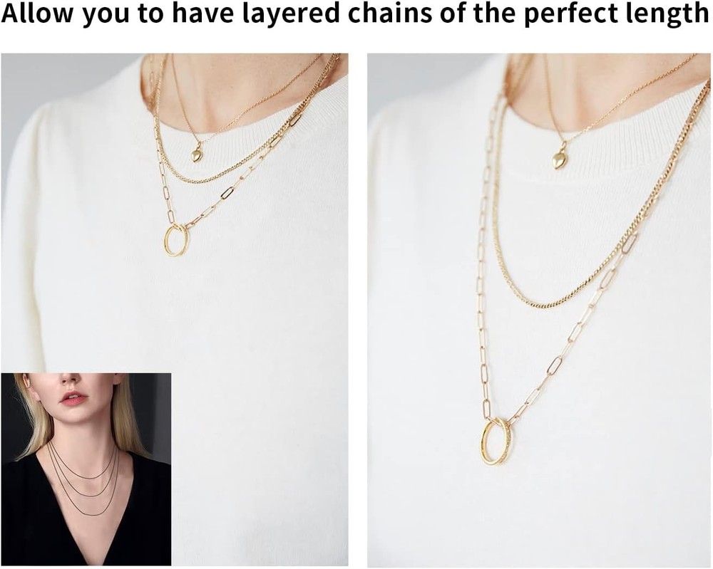 3 Pcs 925 Sterling Silver Necklace Extender