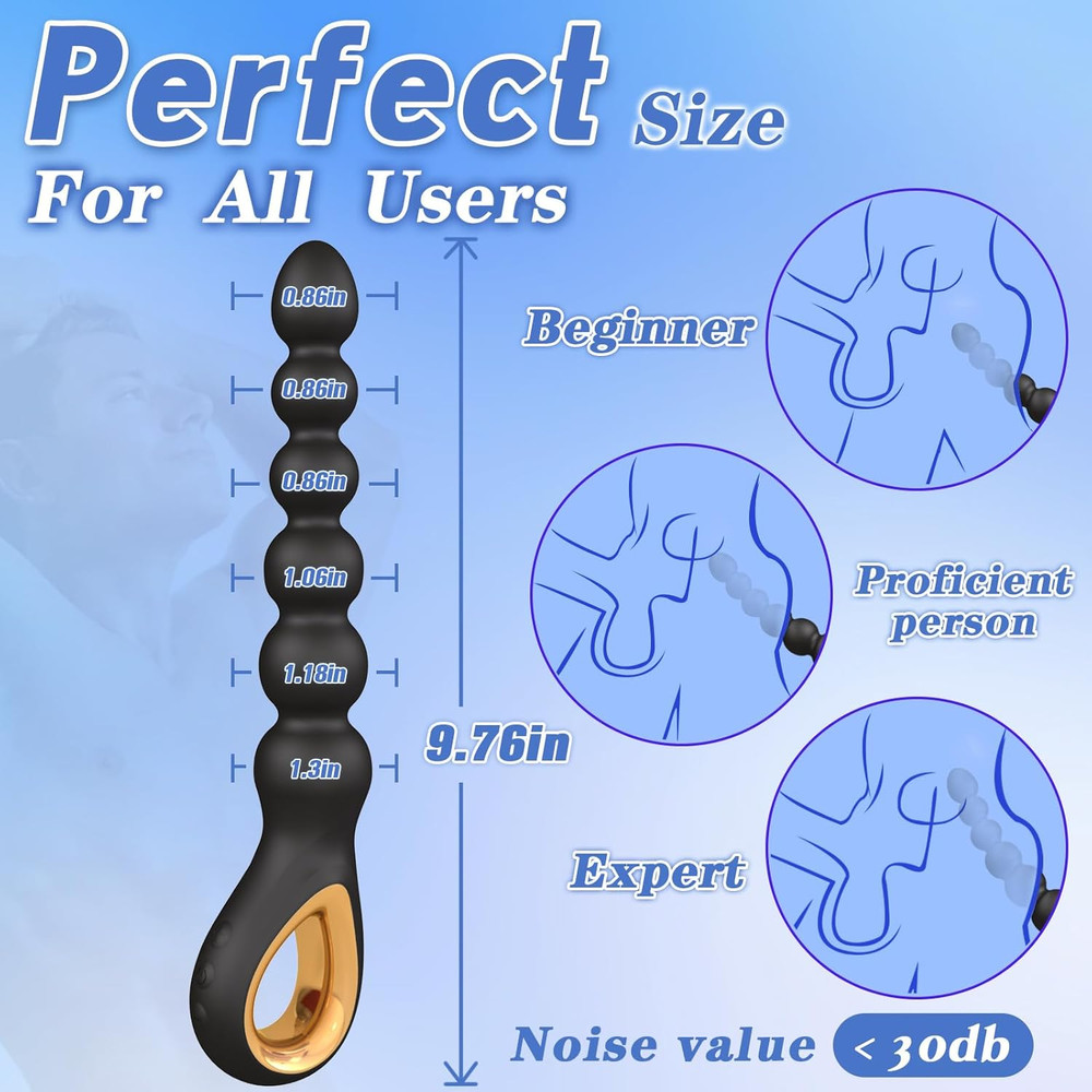 Vibrating Anal Beads Butt Plug Rechargeable Flexible Anal Plug Prostate Massager
