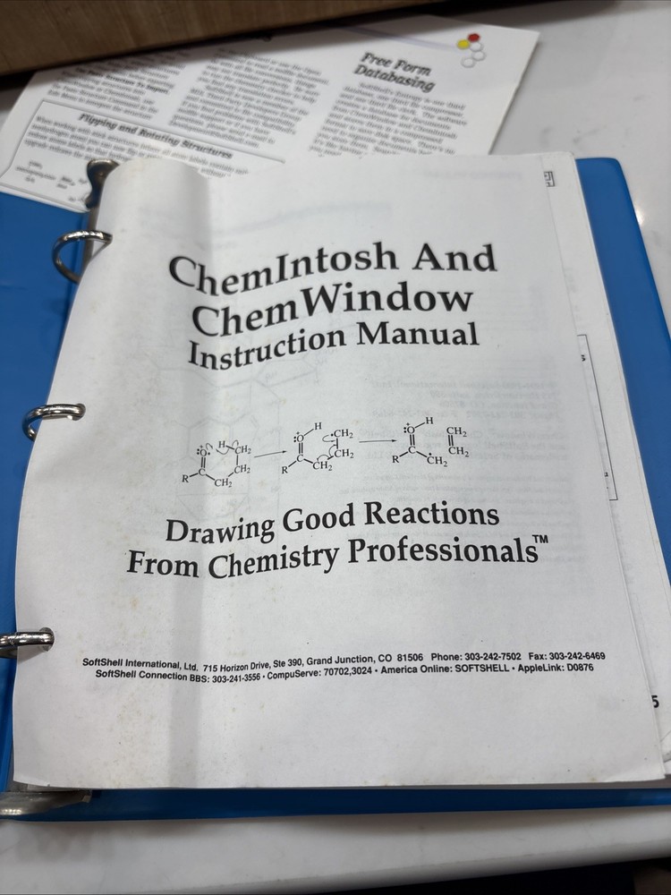 VTG SoftShell ChemIntosh ChemWindow Software Lot Floppy Disk Manuals Entropy