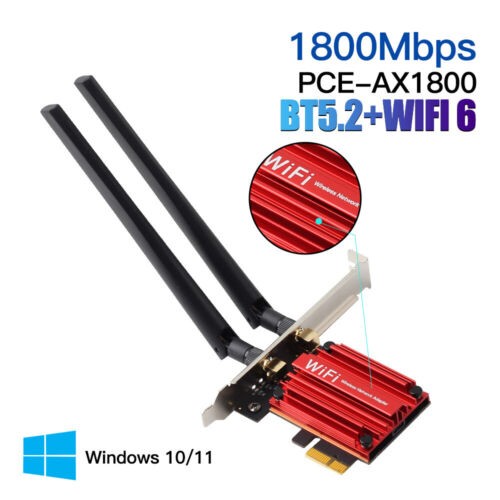 WiFi 6E PCI-E Dual Band Network Card AX1800Mbps 802.11AX WiFi Bluetooth Adapte