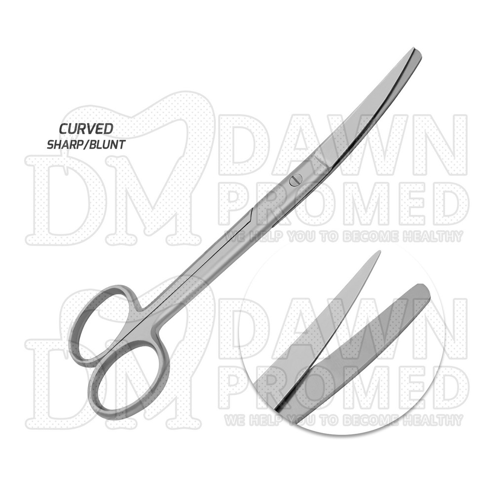 6 Pcs Operating Scissors 5.5" Straight & Curved Round Pattern Set German Grade