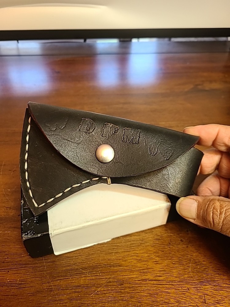 Black Leather Hatchet Sheath Blade Cover Durable Monogram DFM
