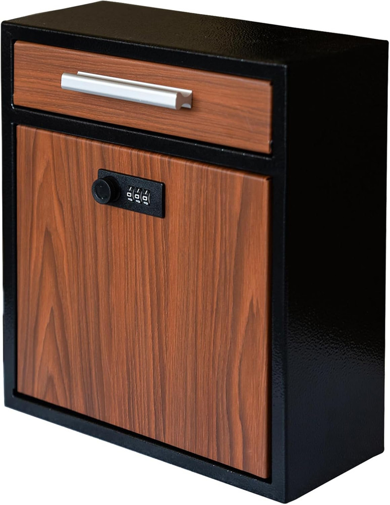 Vintage Wall-Mount Mailbox with Lock - Secure, Large Capacity Design