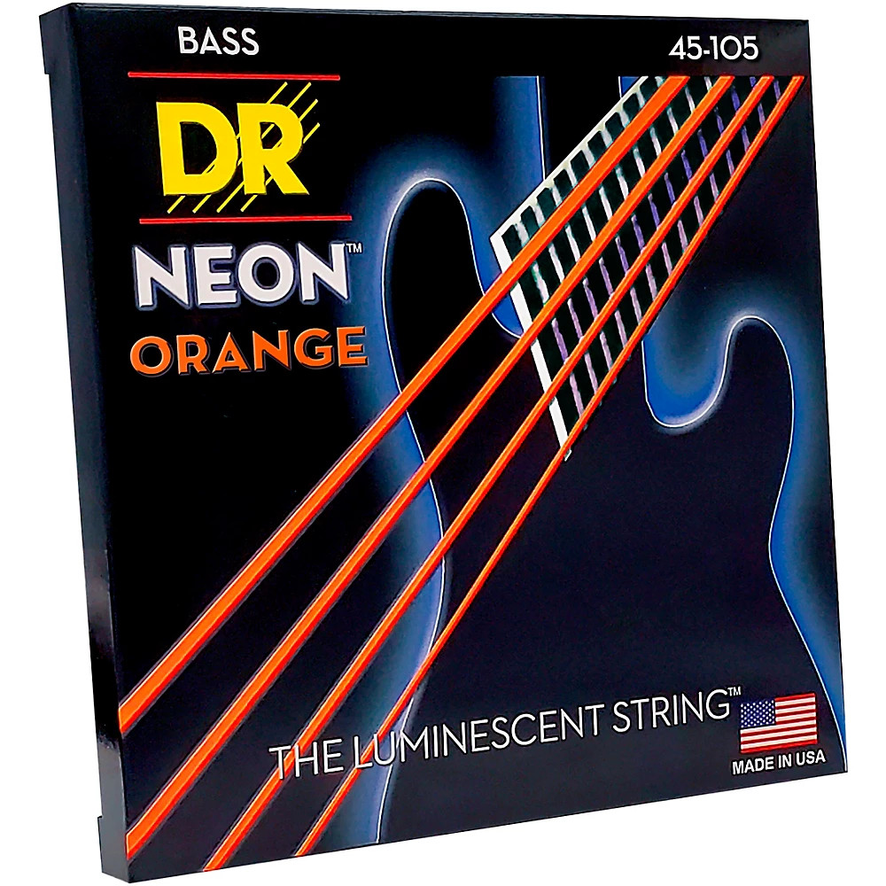 DR Strings Neon Orange Medium 4 String Bass Strings