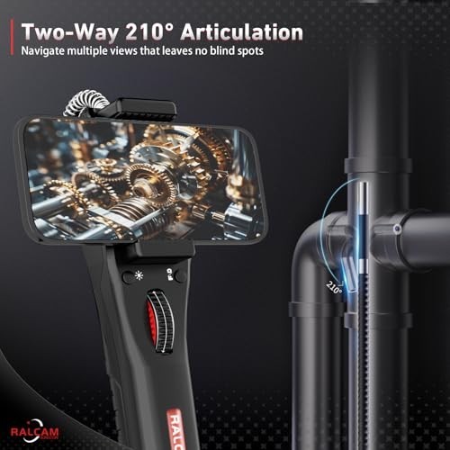 210° Articulating Borescope, 6.2mm Slim USB-C Endoscope Camera for Engine, Pipe