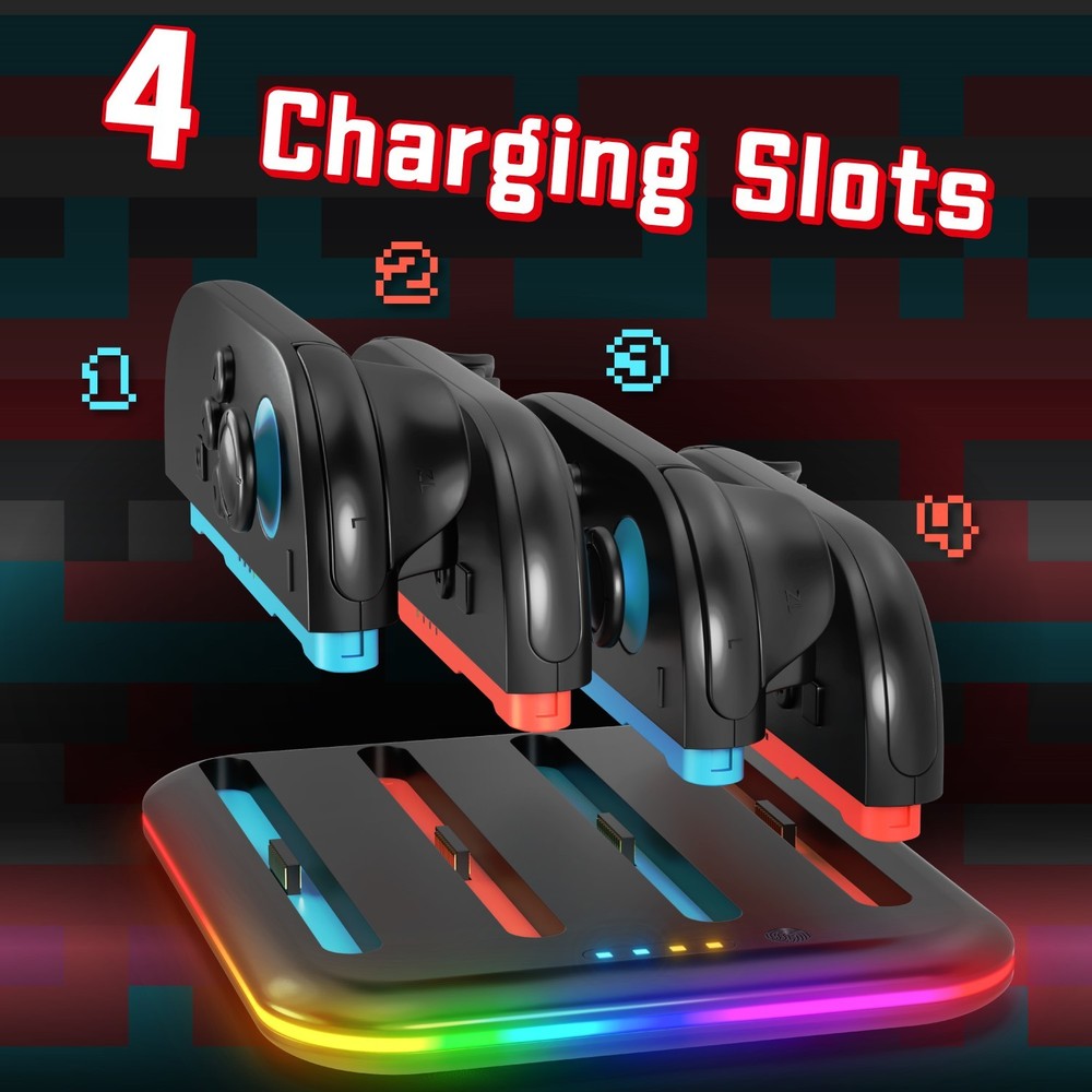 Fosmon Charging Station for Nintendo Switch 2 Controller Joy Con, Horizontal