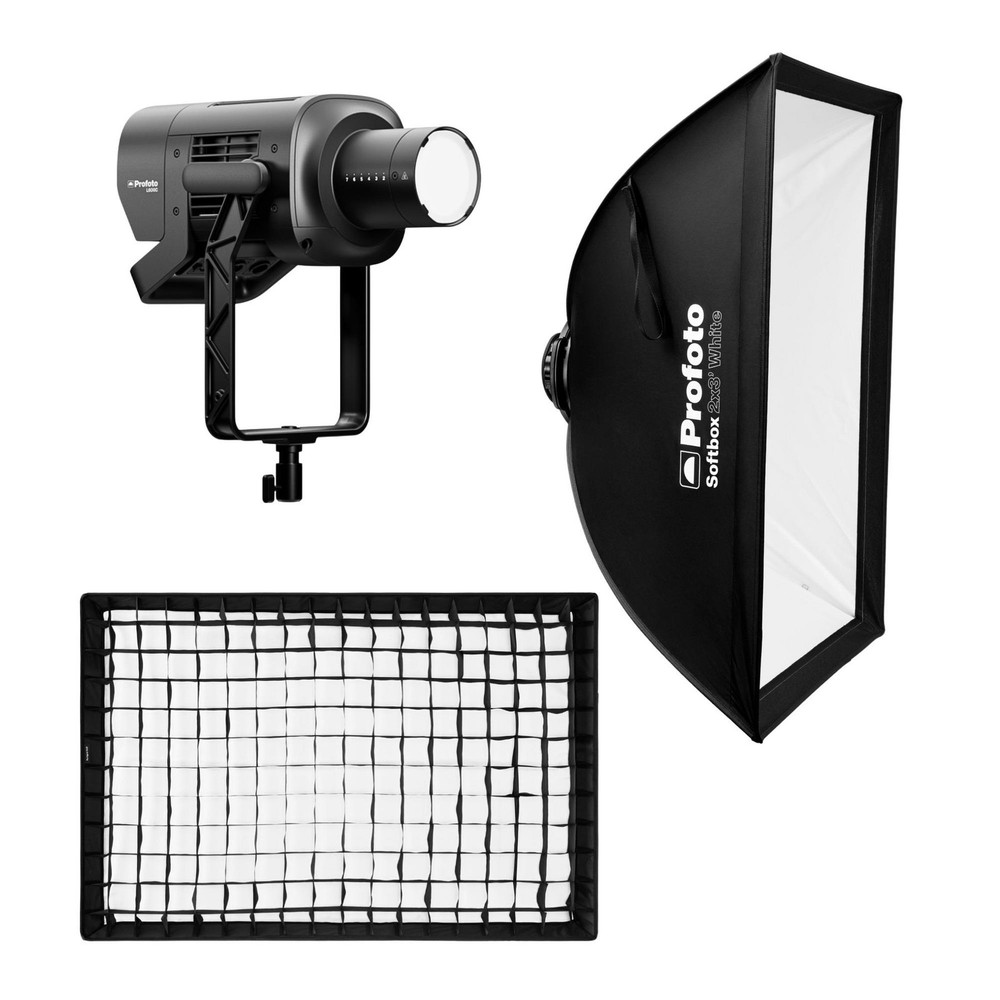 Profoto L600C LED Light Bundle with Rectangular Softbox and Softgrid