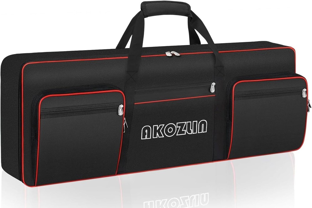 Durable 61 Key Soft Keyboard Case with Adjustable Straps and Accessory Storage