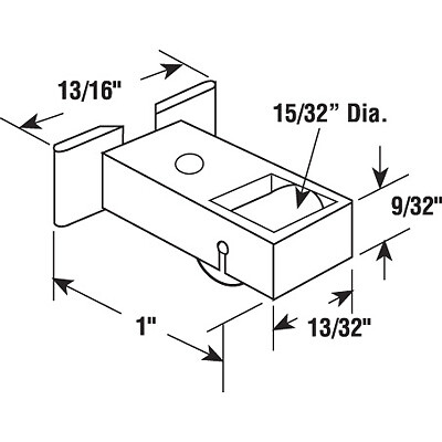 Roller Assembly (Flat) - Sliding Windows, Nylon / Steel