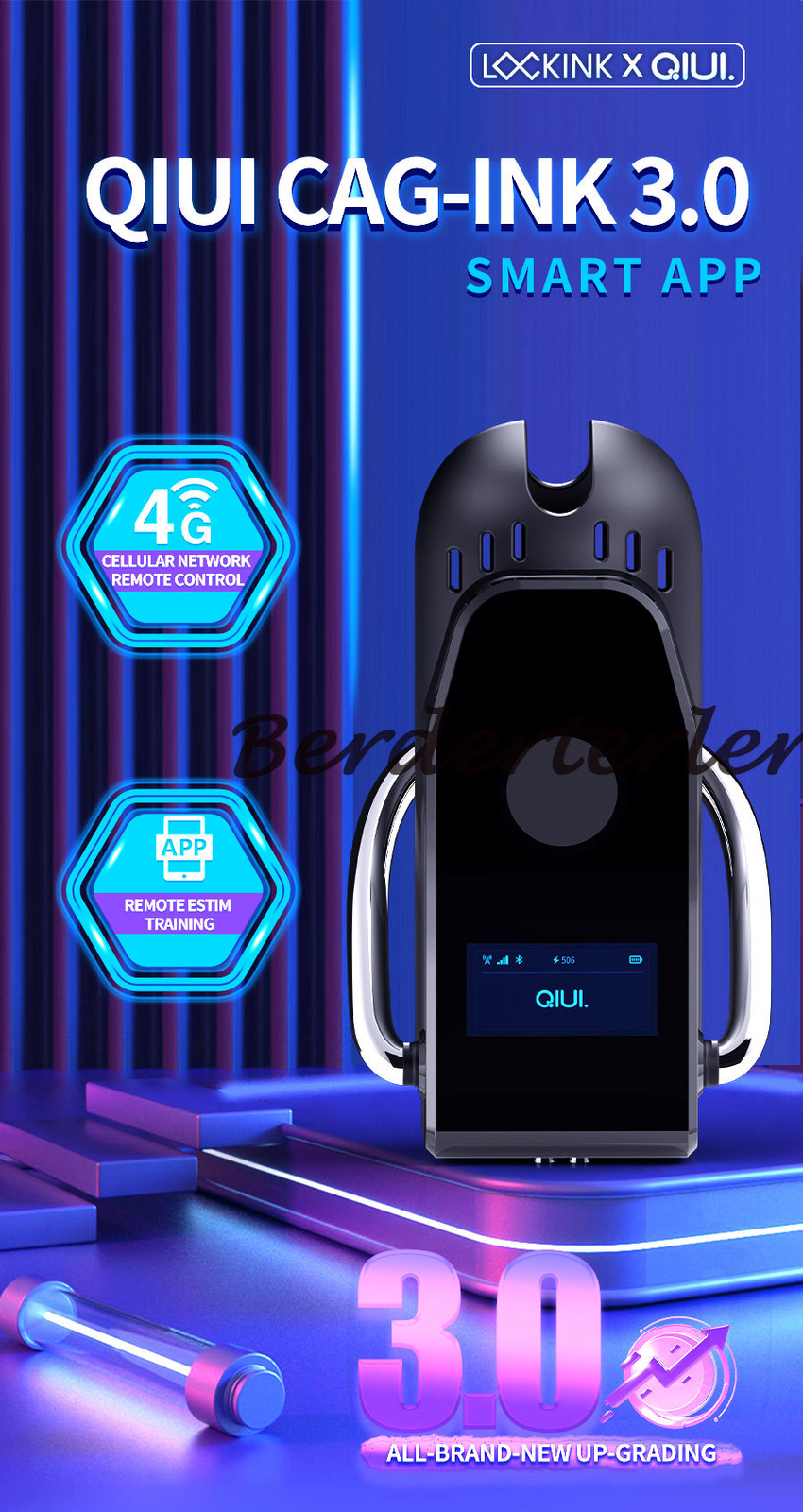 New QIUI Upgraded Cellmate 3 Cage APP Remote Control Shock Cage Chastity Belt