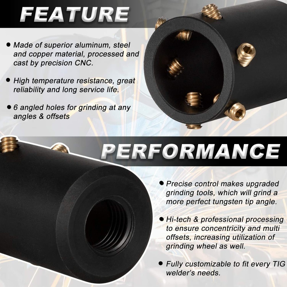 Tungsten Grinder & Sharpener Multi-Angle Offsets Head Tool GR-12 For TIG Welding