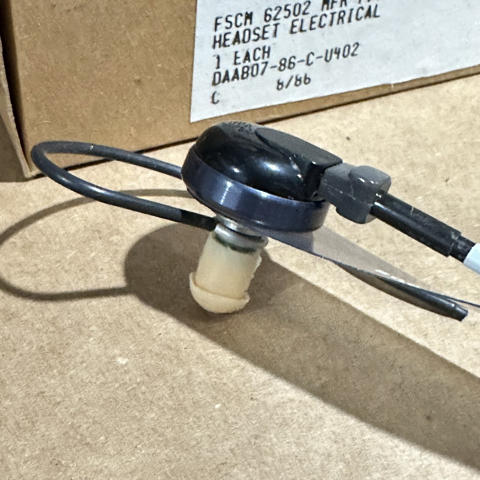 NOS USGI US Military Radio Headset Handset Earpiece H-264 CX-10221 PRR-9 New