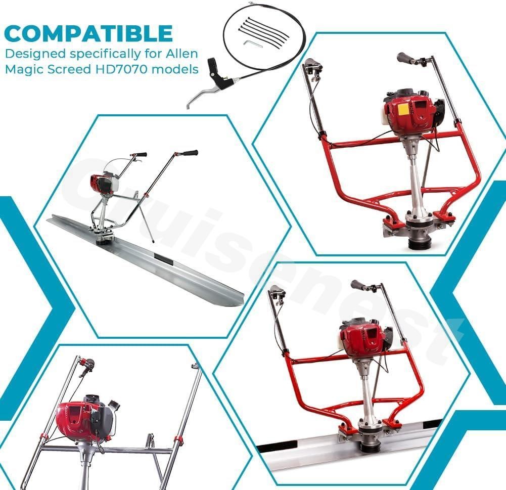 For Concrete Wet Screed Throttle Cable w/ Aluminum Throttle Control Lever Assy