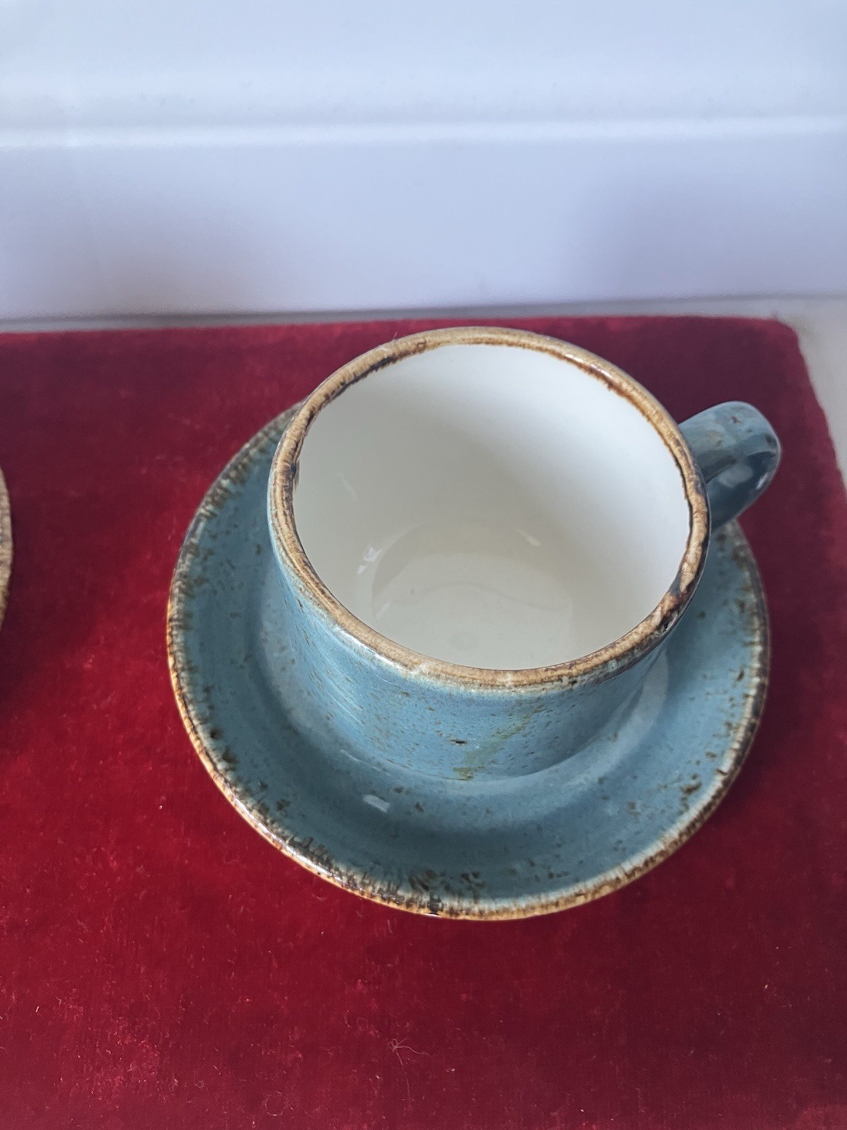 Steelite Lot 2 Espresso Sets Cup & Saucer Slimline Stacking Craft Blue 2023