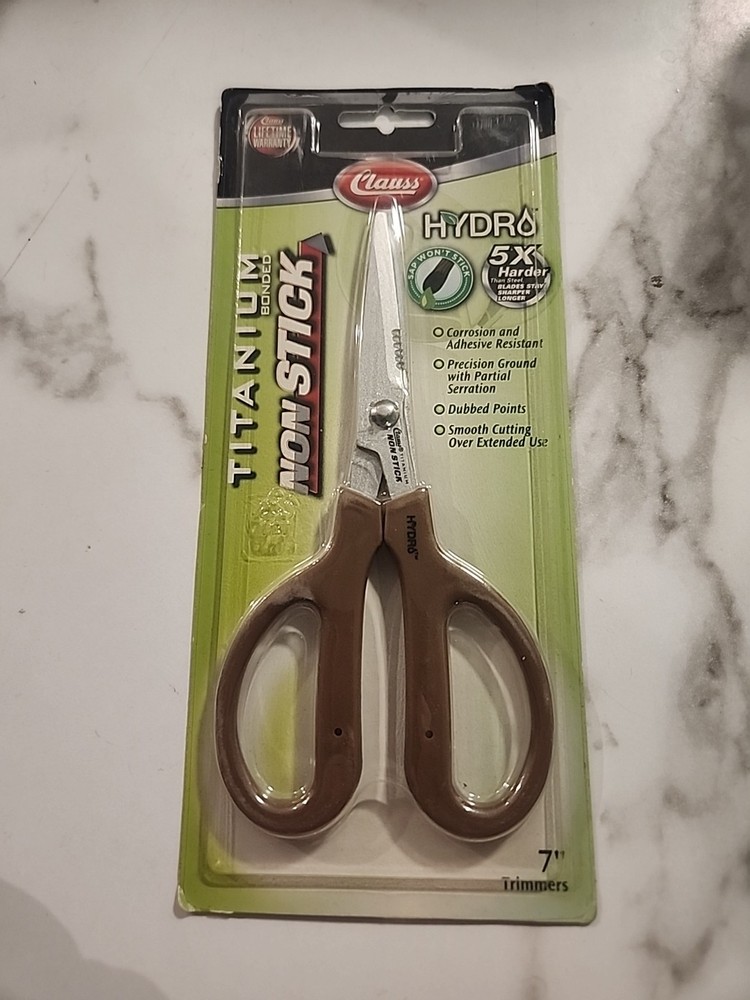 Clauss Hydra 7" Titanium Bonded Non Stick Shop Scissors Partial Serration